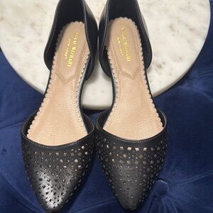 Isaac Mizrahi Black Perforated Flats
